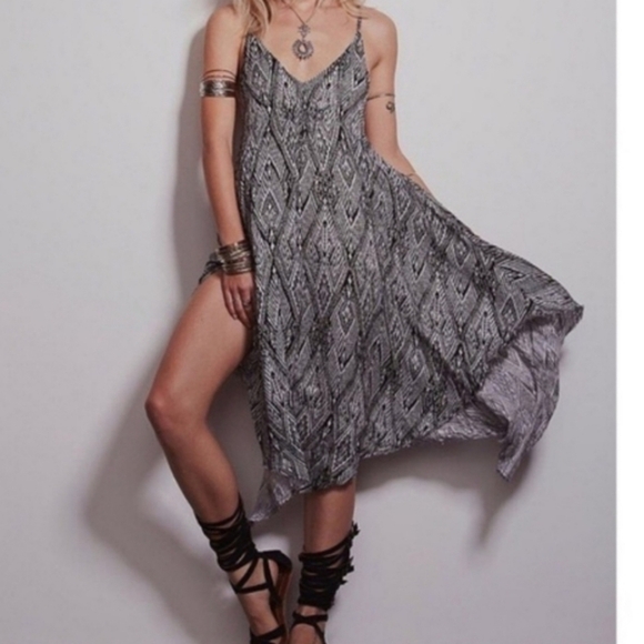 Intimately Free People Boho Asymmetrical Hem Sleeveless Festival Midi Dress S - Picture 1 of 14